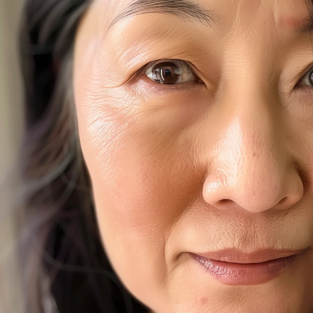 Collagen and elastin naturally decrease with age causing skin to become loose and less firm.